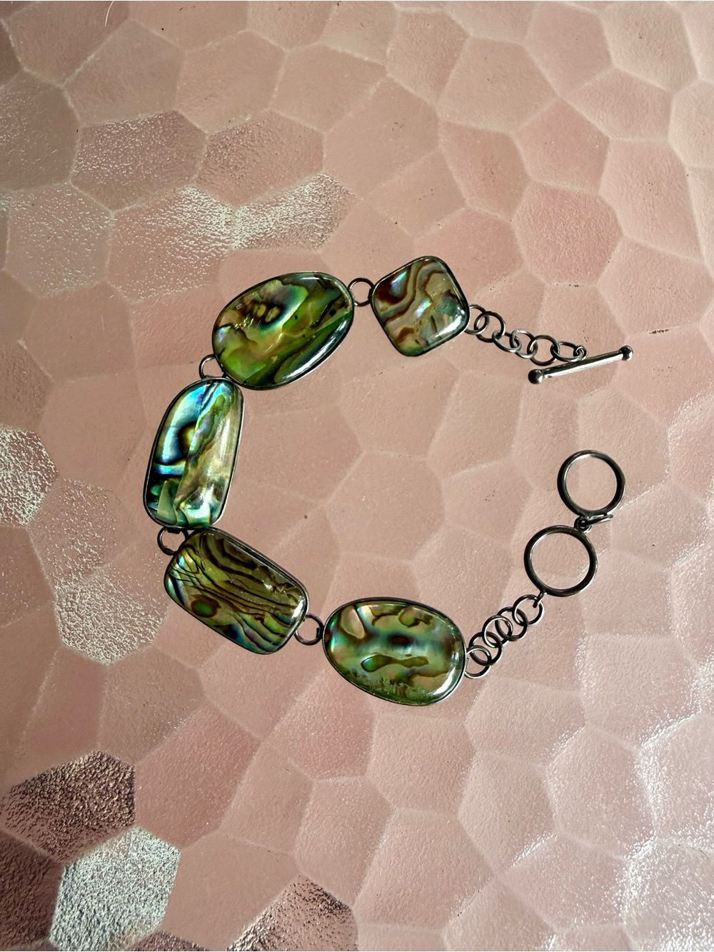 Lucas Lameth LUC 925 Sterling Silver Abalone Shell Bracelet